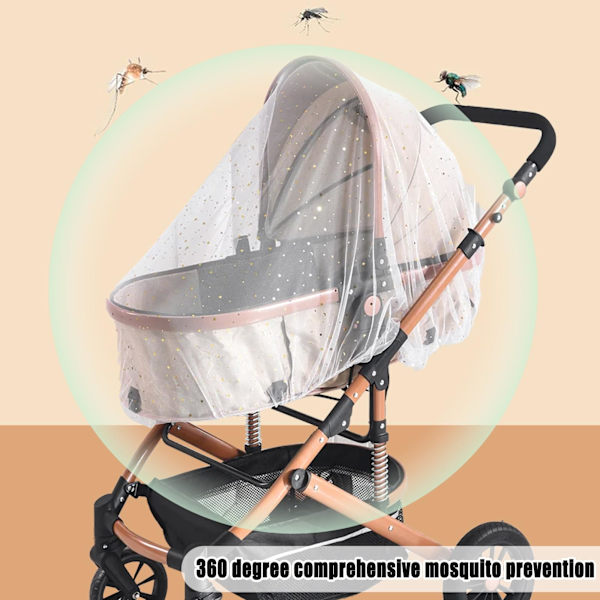Myggnät för barnvagn, bärbar barnvagnsnät, perfekt insektsnät för barnvagnar, liggvagnar, minisäng
