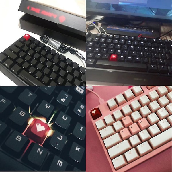 Röd kärleks hjärta mönster tangentbord tangentlock mekanisk Esc för tangentlock hatt för Pc lin