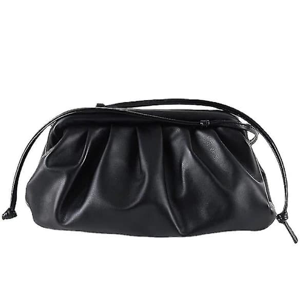 Messenger Bag Kvinnor Molnväska Mjukt Läder Dumpling Enkel Axelremsväska (Vit) [CO]