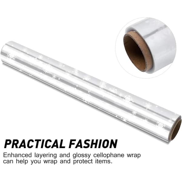 Klar cellofanförpackning med snöflingor 2,5 mm tjock [co]