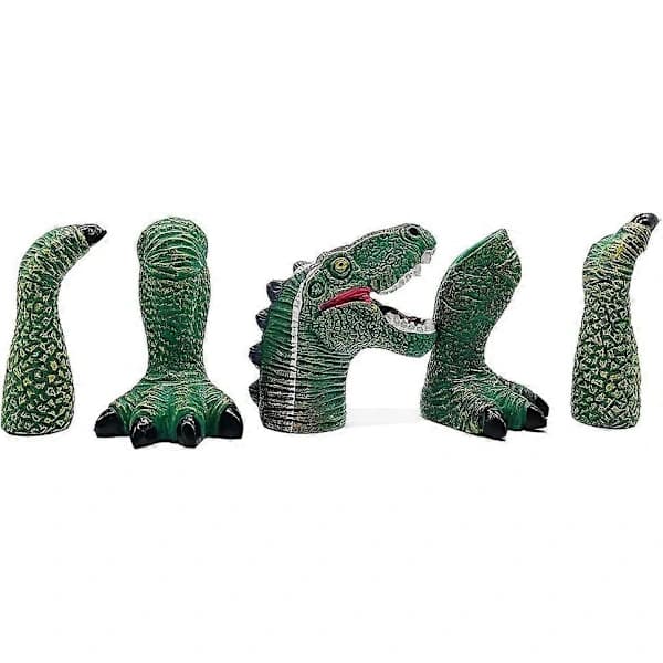 Dinosaurie Fingerdocka Dino T-rex Dockor Djur Raptor Fingerleksaker för Barn (Grön)