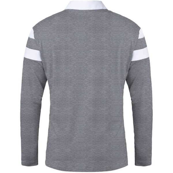 Pikétröjor för män, kort & långärmad, avslappnad patchwork 1/4 dragkedja polotröja