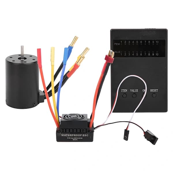 Borstlös Motor Programkort 3100KV 60A ESC med Vattentät BEC för 1/10 RC Bil[co]