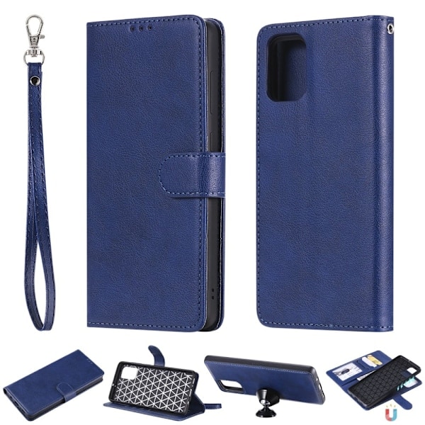 Samsung Galaxy A71 - 2i1 Magnetisk Skal / Pung Etui - Blå