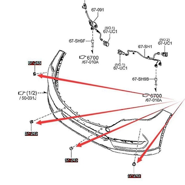 Kori puskurin pysäköintitunnistin litteä pidike pidike Kd47-67-uc5 3 2014-2018 Cx5 Mx5 Cx9 6 Cx3