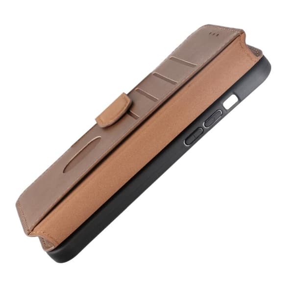 iPhone 15 Plus Wallet Case Leather Rvelon - Brown Brun brown