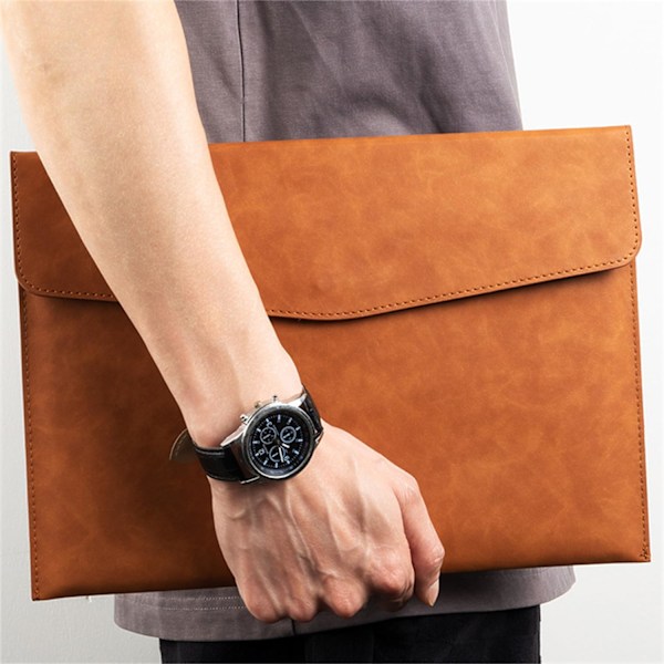 (Ruskea) Nahkainen Portfolio Ammattimainen Järjestäjä Nahkainen Sidos Business Card Holder - Portfolio-Kansio Miehille & Naisille
