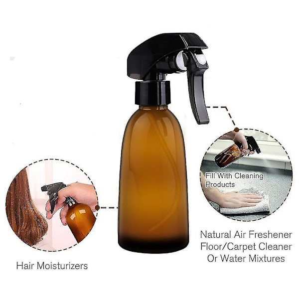 Amber Glass Sprayflaska Påfyllningsbar Behållare Med Trigger Sprayers