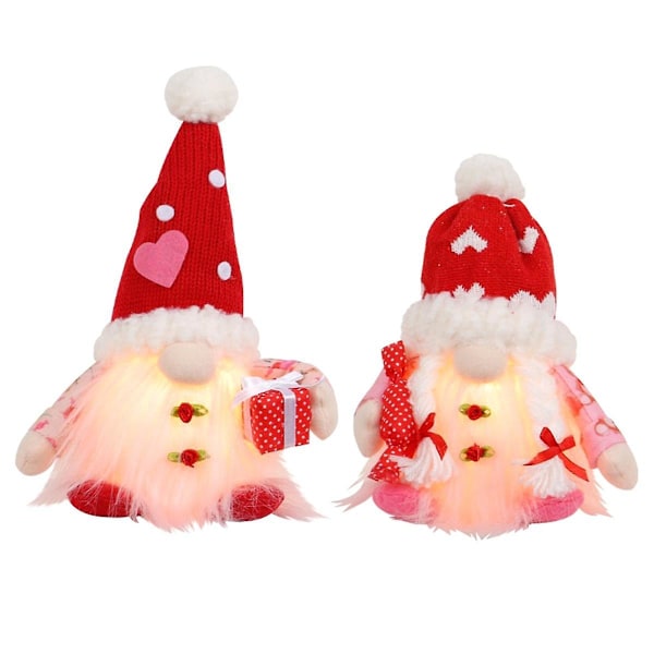 Valentine's Day Decorative Ornaments 2024 New Luminous Knitted Hat Doll Love Faceless Doll Tanabata