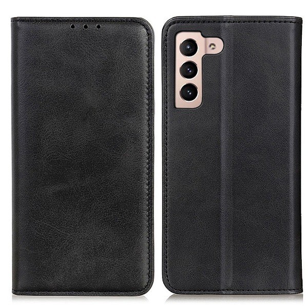 Samsung Galaxy S22 Plus Flip Cover i Spaltet Læder - Sort