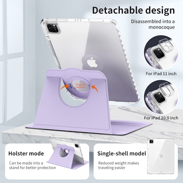 iPad Pro 11 2024 Kotelo Hybridikierto Kynäteline Violetti