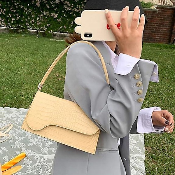 Retro Klassisk Koppling Väska Axelväska Krokodil Mönster Liten Crossbody Handväska för Kvinnor