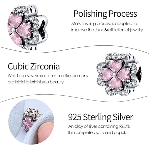 Charms Abalorios Vedhæng Perler 925 Sterling Sølv med 5A Cubic Zirconia Kompatibel Europæisk Armbånd, Jule Charms til Kvinder Piger G