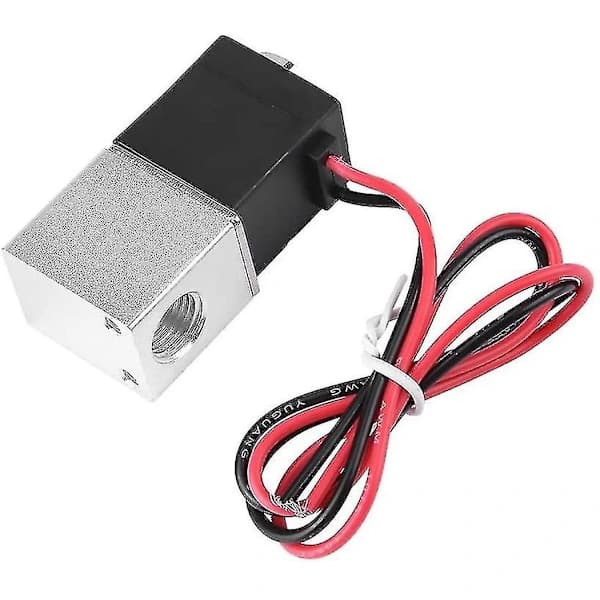 Magnetventil, 12V DC 1/4\" 2-vägs normalt stängd 1,2mpa pneumatisk aluminiummagnetventil för luftvatten (dc12v)[CO]
