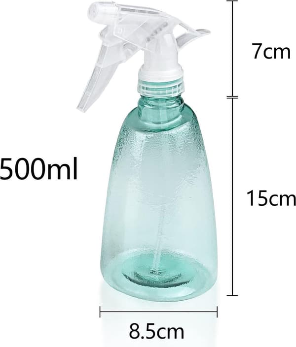 Sprayflaskor, 3-pack 500 ml påfyllningsbara PET-sprutor med justerbara finfördelnings- och strålmunstycken för växter, hår och rengöring, klar