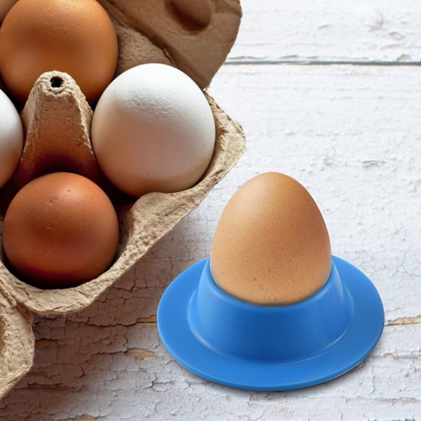 4 stk. Silikon Egg Cups i moderne design Holdere Sæt Servering Køkken Kogte Æg Morgenmad(tilfældig C