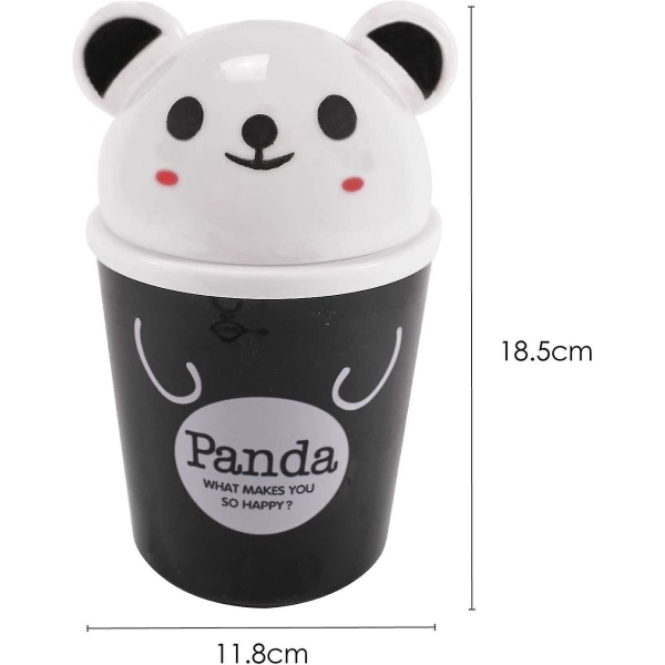 Söpö mini panda -kaatava roskakori toimistoon