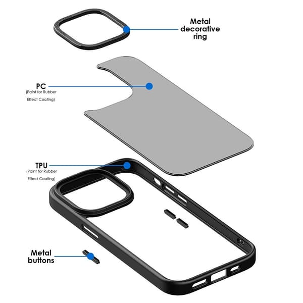 iPhone 12 Pro Max Deksel Klassisk Hybrid Matt Svart 50