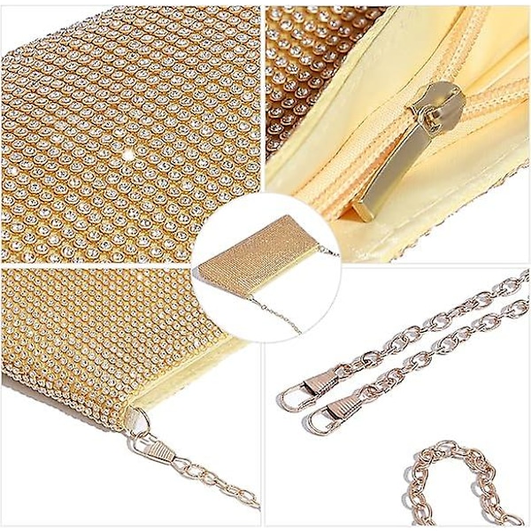 Rhinestone Aftenveske Clutch Glitter Glitrende Veske for Kvinner