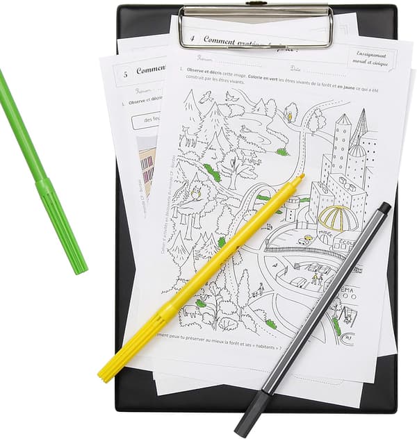 A5 Clipboard with Metal Clip to Hold Documents - Black