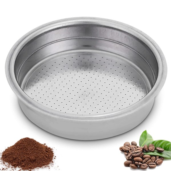 Rustfrit stål kaffefilter, dobbeltlags trykfilterkurv Espressofilterkurv til kaffemaskine