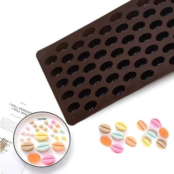 55 Hullers Silikone Kaffebønne Form Chokolade Slik Isterningbakke[co]