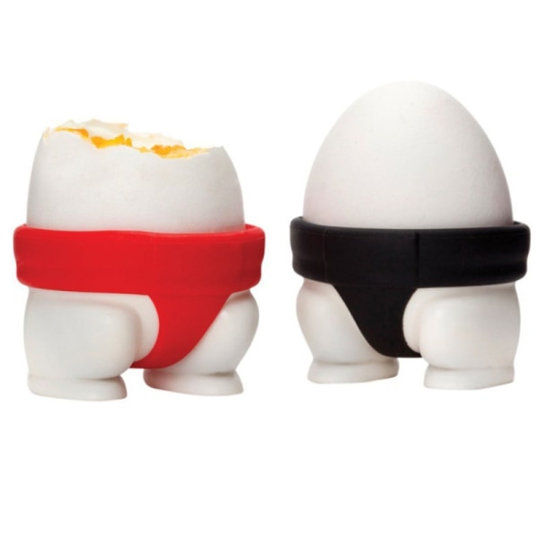 Sumo äggkopp, äggkopp för barn, set om 2, roliga påskkoppar, ø 5,5 cm, plast och silikon