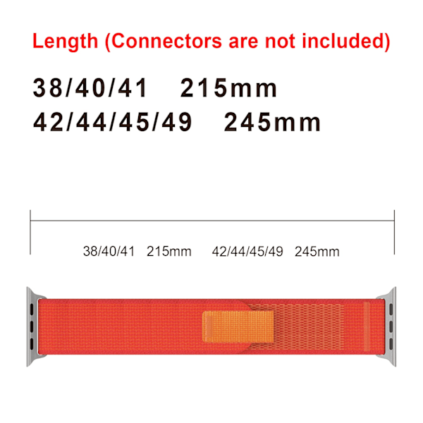Apple Watch 38/40/41 mm Armbånd Nylon Trail Loop Orange-rød