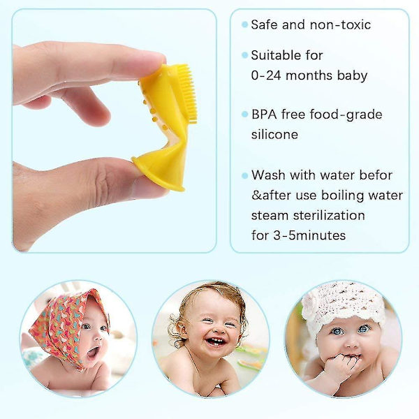 6-pack silikon baby fingerborste set matkvalitet tandborste rengöring munmassager