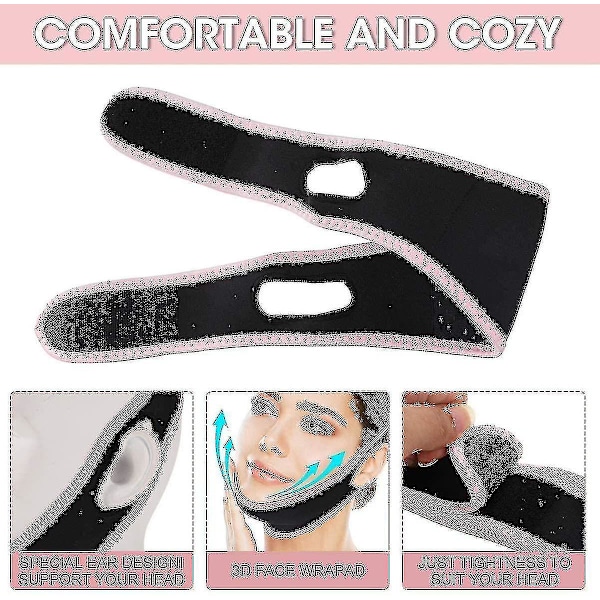V-lyftmask, dubbelhaka reducerare, V-linjemask, ansiktslyftmask, smärtfri ansiktslyftande bandage för kvinnor