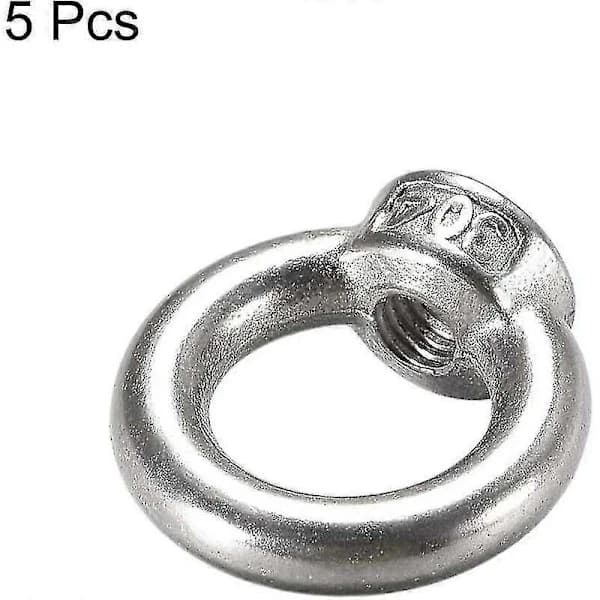 5-pack M5 Rostfria Ringmuttrar[CO]