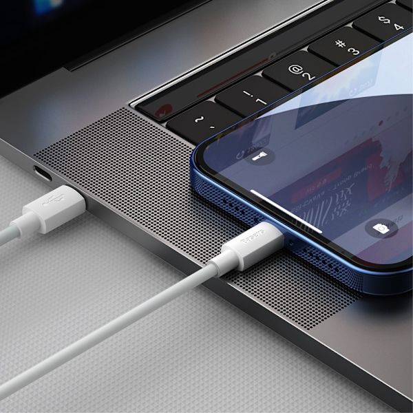 2-PAK BASEUS Wisdom 1.5m 20W Type-C - Lightning Kabel - Hvid White Vit