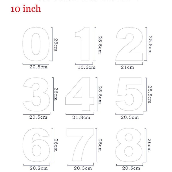 10 tums PET 0-8 siffror kakform set kakdekorationsverktyg Confeitaria Maker DIY födelsedagstårta bakverk och bageri tillbehör
