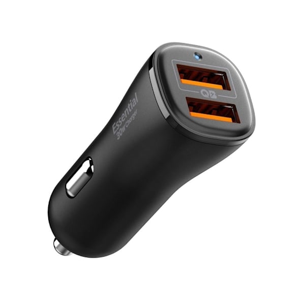 Spigen 30W Billaddare 2x USB-A Essential Svart