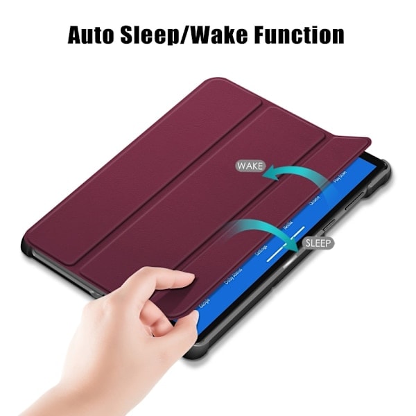 Lenovo Tab M10 Plus (2. generasjon) Tri-Fold Fodral Vinrød