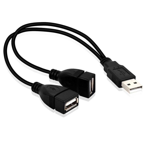 Usb2.0 Hub 2 Port Hane Til 2 Dobbel Usb Hunn Splitter Hub Strømkabel Adapter For Pc Telefon Bærbar Kabel