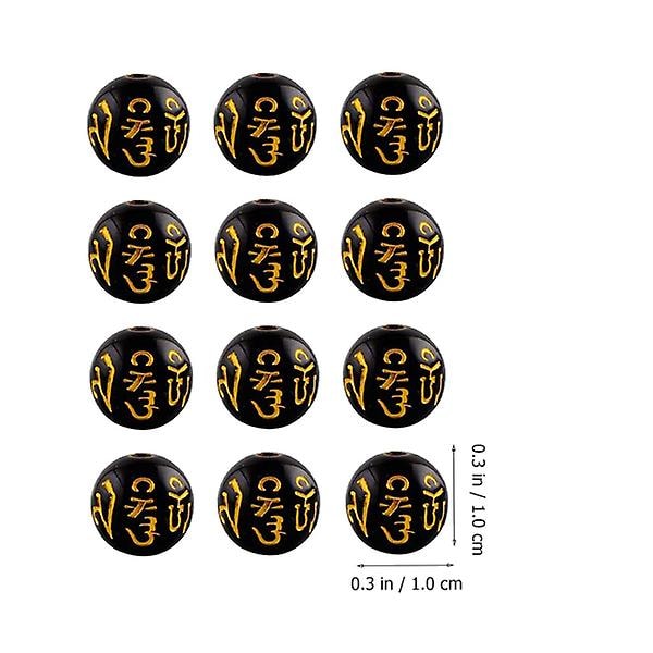 200 kpl Onnea tuovia helmiä Korut Helmet Hyvinvointi Raha Amuletti Kaulakoru Välihelmet Tiibetiläinen Charmi Helmi Musta 1X1cm Musta 1X1cm