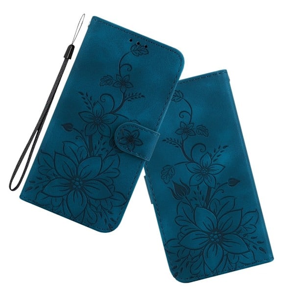 Xiaomi 14 Skal Blommigt Tryck Mörkblå