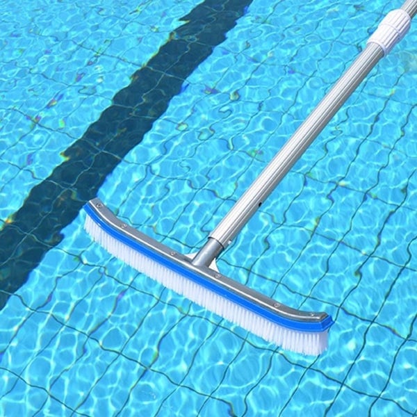 18\" Børste til rengøring af poolvægge og fliser, børstehoved i aluminium, børstehoved i nylon med EZ-clips (stang medfølger ikke)