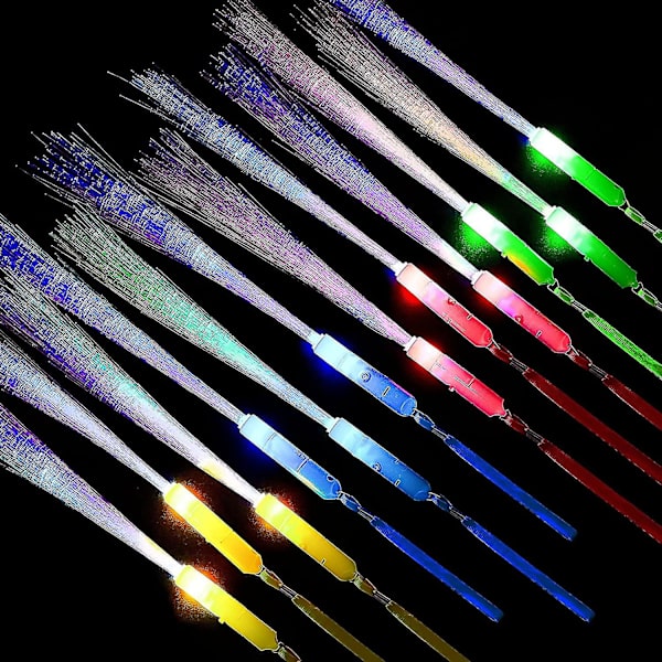 Liangnv 24 stk. Glow Fiber Wands Sticks Led Light Wands Fiber Optic Wands Led Blinkende Sticks Glow Blinkende Wands Fiber Optic Wands Til Festartikler