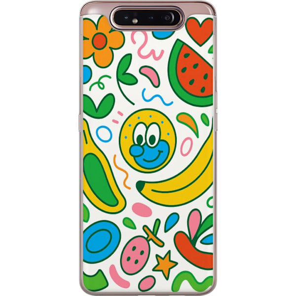 Samsung Galaxy A80 Läpinäkyvä Kuori Butterfly Veil