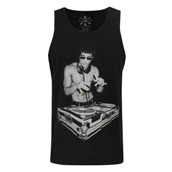 BNA78 Herr Gung Fu Scratch Bruce Lee Vest XXL Sort Black XXL