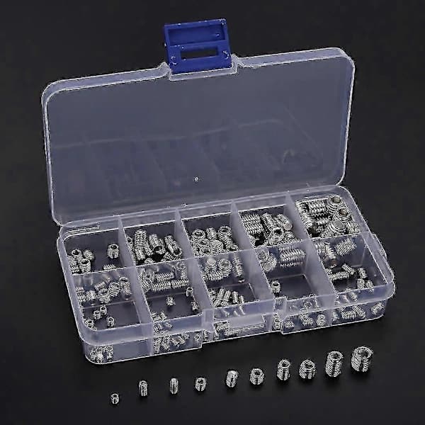 200 st 304 Rostfria Stål Skruvar Sortimentslåda Set M3/m4/m5/m6/m8 [CO]