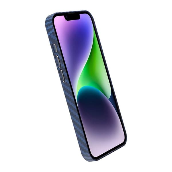 iPhone 15 Pro Max Mobilcover i Kulfiber - Blå/Grå multifärg gray