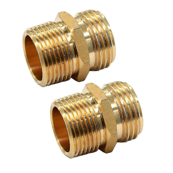 Messing hageslangekobling - GHT hann til NPT hann-kontakt (2-pakning, 3/4\" [xh] lin