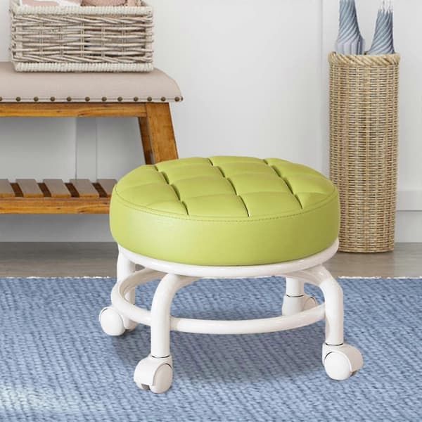360° Rotating Roller Stool Household Stool Movable Stool Low Noise Caster Wheel Low Stool Universal Swivel Wheels For Kitchen Home Green