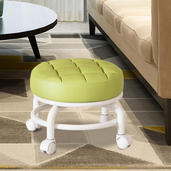 360° Rotating Roller Stool Household Stool Movable Stool Low Noise Caster Wheel Low Stool Universal Swivel Wheels For Kitchen Home Green