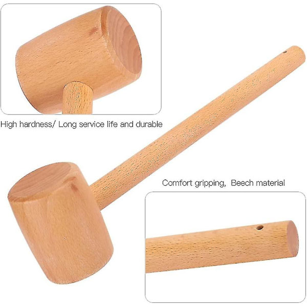 Træhammer, Træbearbejdning Udskårne Håndværktøjer, Behageligt Greb, Holdbarhed, 29,5 Cm