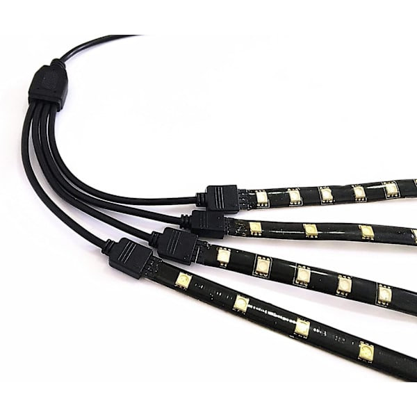 2 stk. svart 4-pinners LED-splitterkabel LED-stripekontakt 4-veis splitter