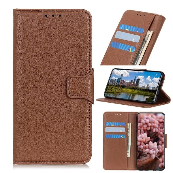 Samsung Galaxy S20 Plus - Litsi Lompakkokotelo - Ruskea Brown Ruskea